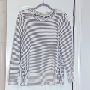 Daily Ritual Women's Terry Cotton and Modal Pullover with Side Cutouts/High Slit